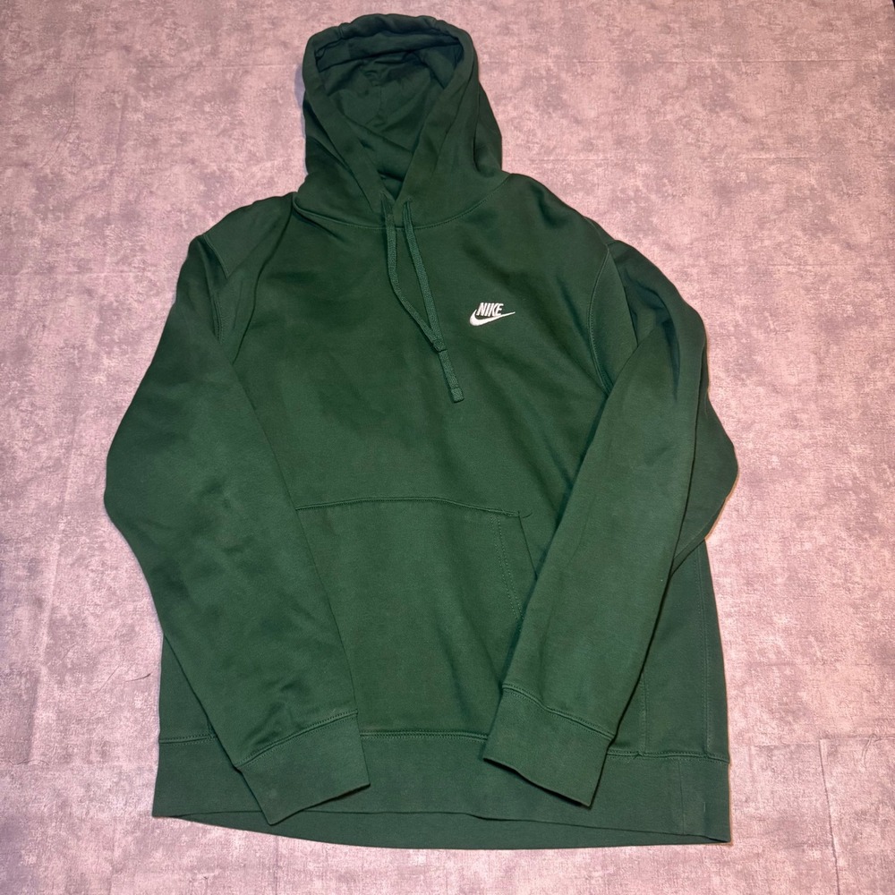 Nike Sportswear Club Fleece Hoodie Forest Green Mens Large BV2654-341